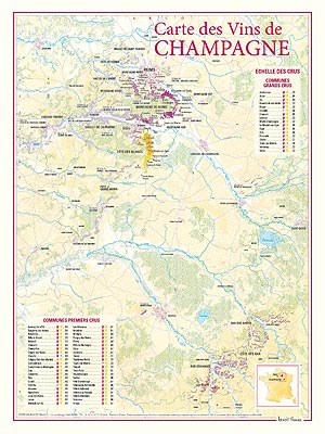 Map: Wines of Champagne by  Pierre Hourlier Wines